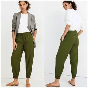 NWT Madewell Green Drawstring Track Trouser Women’s Jogger Drawstring Pants Sz S